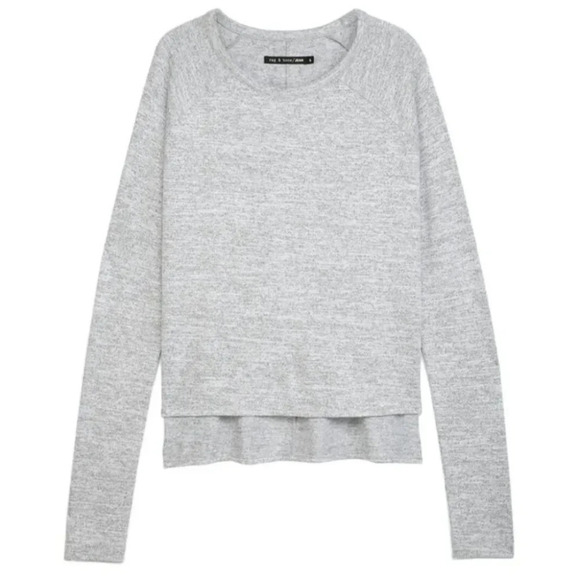 Rag &  Bone Jeans Camden Long Sleeve Tee with Step Hem Soft Oversize Relaxed XS - Picture 8 of 16